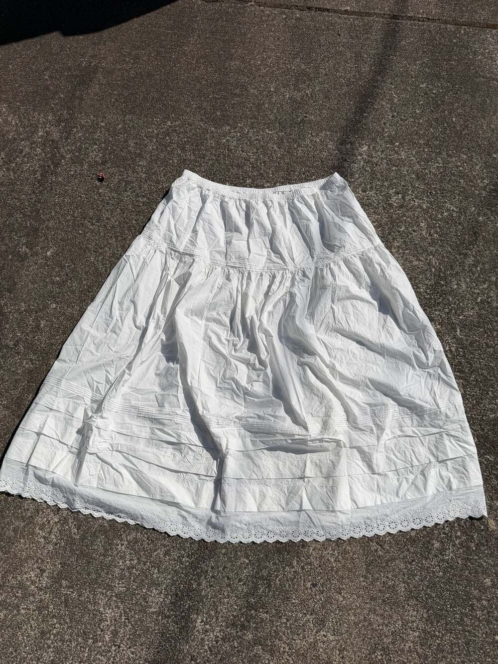 DÔEN Sebastiane Tiered Organic Cotton Poplin Maxi Skirt White